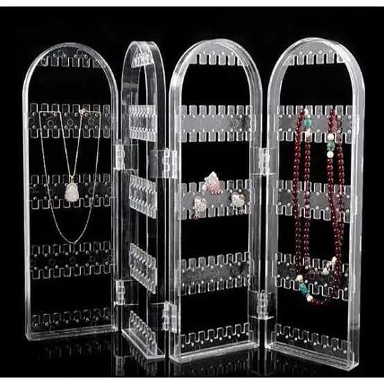 4 Panel Foldable Acrylic Earring Stand by Beautify Screen for Jewelry Display