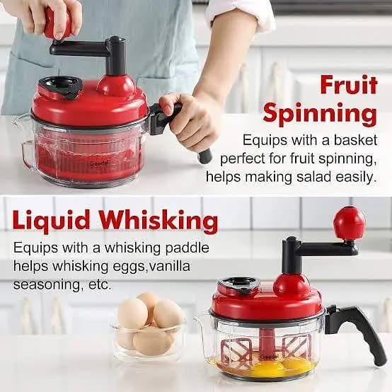 FSF Manual Spin Vegetable Chopper – Efficient Food Processor & Cutter for Quick Vegetable Preparation