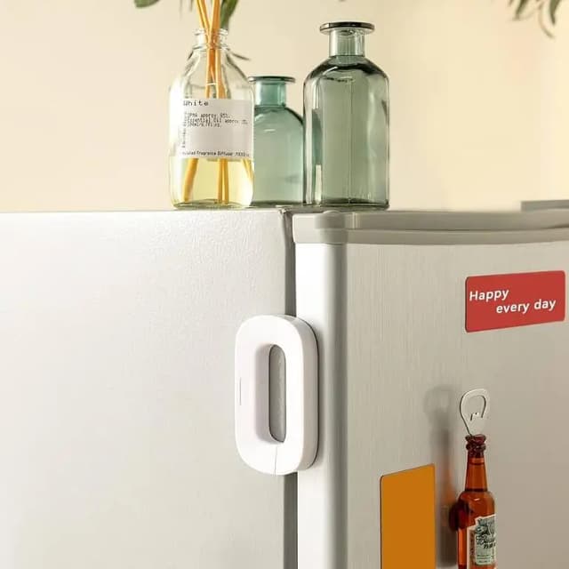 Child Safety Refrigerator Lock | Baby Proof Door Lock for Fridge & Freezer | Door Stopper for Cabinets and Dispensers | Easy Installation