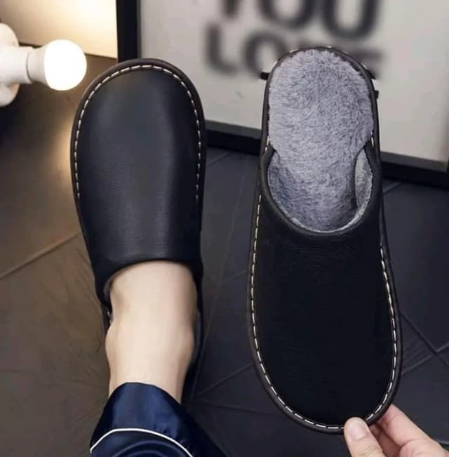 Warm and Waterproof Cotton Slippers for Men and Women - Durable Thick Bottom Design