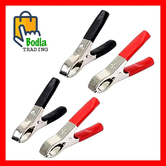 4 Pcs(2 Pair) Replacement Clamps / Clip Crocodile Clamp Grip 100A Heavy duty For UPS Battery & 12 Volts etc