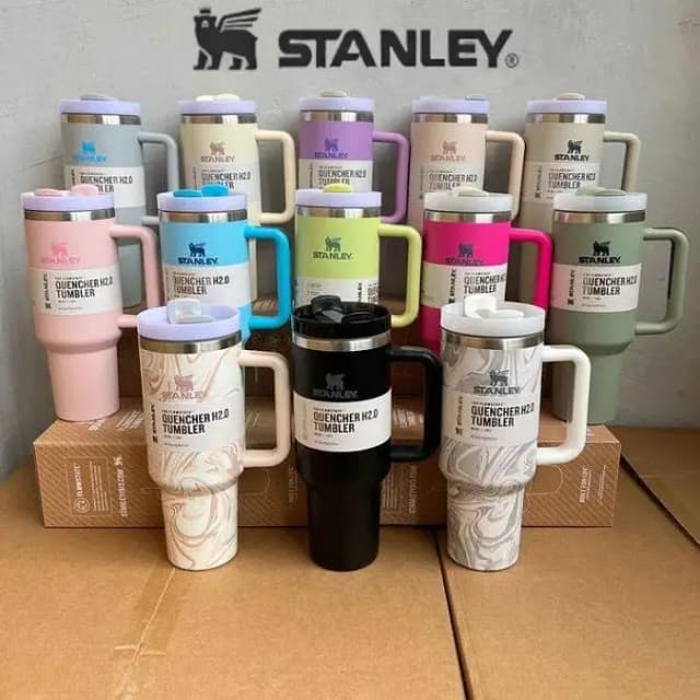Original Stanley Tumbler With Straw 40oz - Insulated Stainless Steel (24 Hour)Hot And Cold Cup - Tumbler Mugs - Coffee Mugs - Compatible for Travel Water Bottle - Perfect Gift For Girls And B