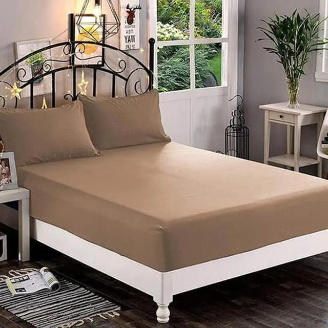 Cotton Fitted Sheet - Beige