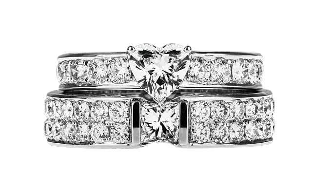 Sterling Silver Couple Rings Set | AAA Zircon & Rhinestone Romantic Jewelry