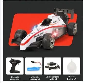 High Speed RC Car Remote Control 2WD F1 Car for Boys | Smoke Spray Remote Car for Kids 5+ Years | Scale 1:14 Big Formula Car Toys for Boys with Light and Flame - Rechargeable