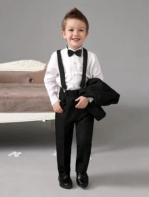 Imported Made Adjustable Suspenders Gallace With Bow Tie For Kids Stretchable Elastic