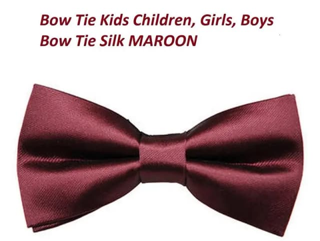 Bow Tie Kids Children, Girls, Boys Bow Tie Silk MAROON