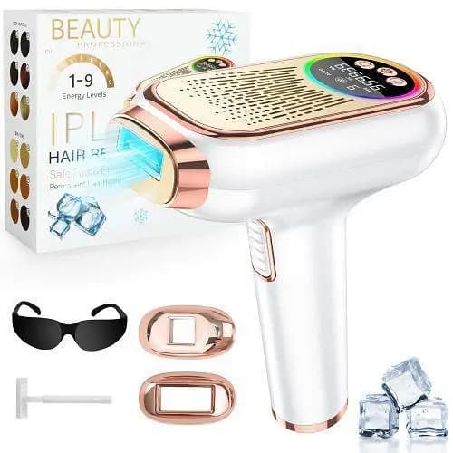 BEAUTY Professional IPL Laser Hair Removal Device – 9 Energy Levels, Permanent Hair Removal Machine