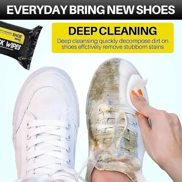 Shoe Wipes, Premium Sneaker Cleaner, Sneaker Cleaner Wipes, Travel-Friendly, Disposable Shoe Cleaning Wipes, White Shoe Cleaner, Textured Shoe Cleaner Wipes 80Pcs