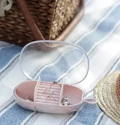 Mini Travel Home Jewelry Storage Case Earrings Rings Necklace Small Storage Box Portable Detachable Jewellery Storage Organizer Container - 1Pcs