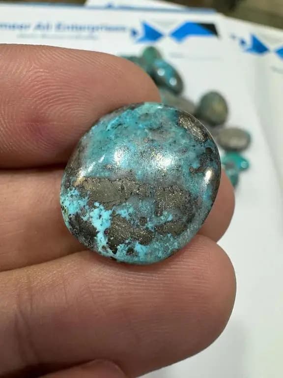 Top Quality Shajri Feroza Stone  | 27 Carat (5.4g) | Natural Turquoise Gem | Premium AAE SF | Size 20.5mm × 18.8mm | Healing Crystal | Trendy Gemstone for Jewelry & Collection