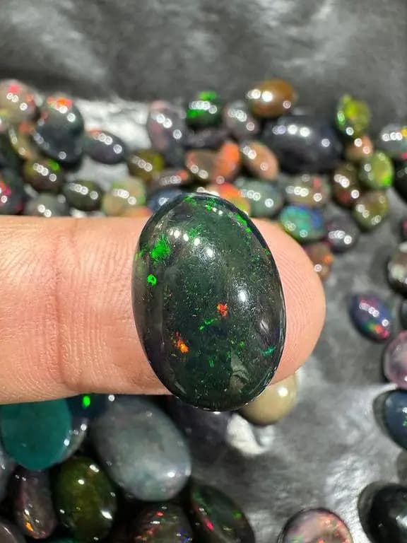 Black Opal Stone 7.4 Carat  | Top Quality Natural Gemstone | Original Lab Test Certified  | Rare Crystal for Ring, Pendant & Jewelry Making  | Premium Shine  | Trending Gemstone Pakistan | Au