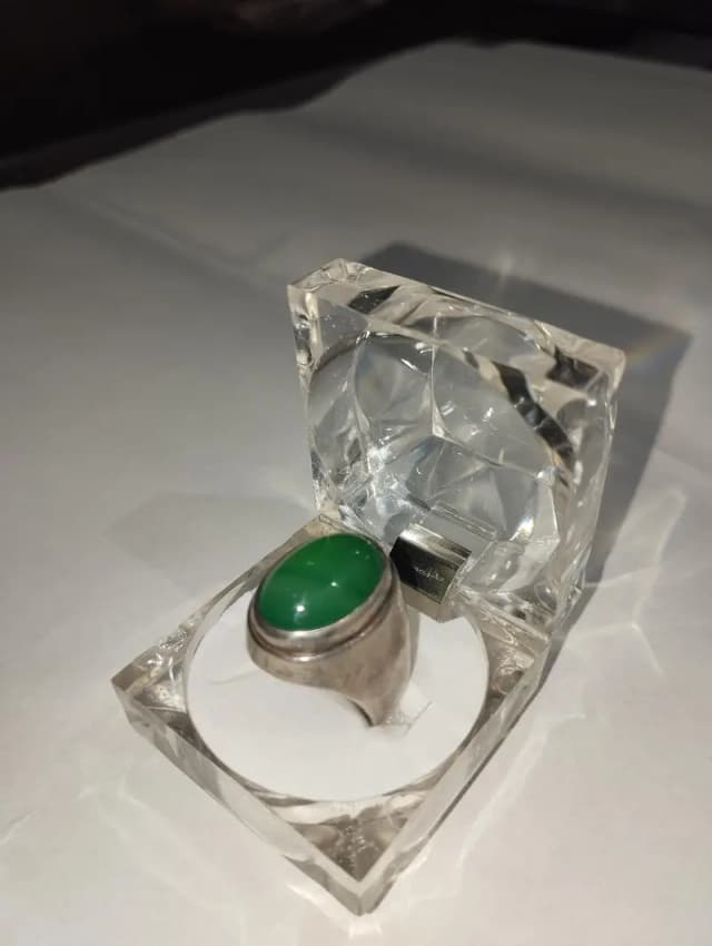 Green Agate/ Aqeeq Ring