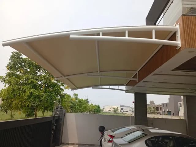 Wall mountd shade - Pole parking - Dome shade - Pvc fabric porch shed