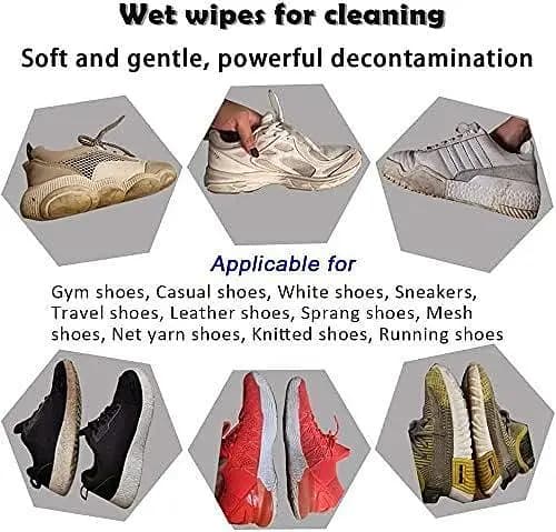 SAJEES ] Shoe Wipes Sneaker Wipes Portable Sneakers Cleaner Shoe Wipes Quickly Remove Dirt & Stains - These Disposable Shoe Cleaning Wipes Can Be Used On Footwear (1Pack of 80pcs)
