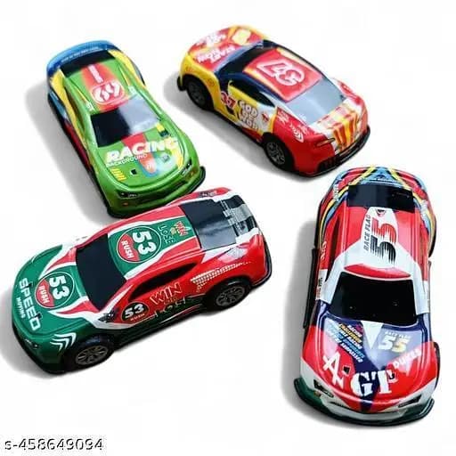 Set of 4 Pull-Back Racing Cars - Lightweight Toy for Children