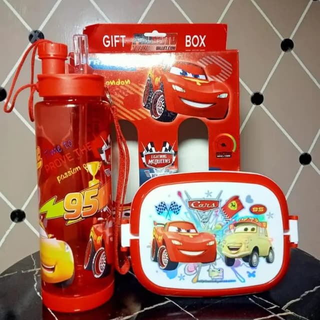 2-in-1 Kids Water Bottle & Lunch Box Gift Set | School Tiffin with Spoon | Baby & Baba Combo Set Featuring Barbie, Ben 10, Spider-Man, Promoto & Doraemon | Perfect School Gift Box School Tiff