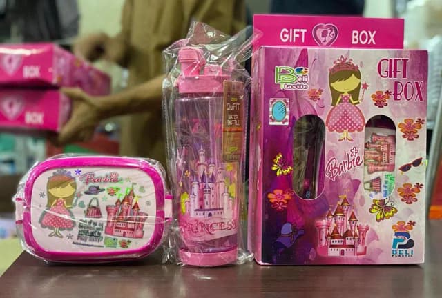 High Quality 2 in 1 Water Bottle and Lunch Box Gift Set | Gift Box | School Water Bottle and Lunch Box Gift Set Kids School Lunch Box School Tiffin Box and Water Bottle With Spoon