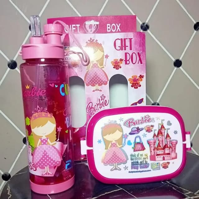 High Quality 2 in 1 Water Bottle and Lunch Box Gift Set | Gift Box | School Water Bottle and Lunch Box Gift Set Kids School Lunch Box School Tiffin Box and Water Bottle With Spoon For Baby an