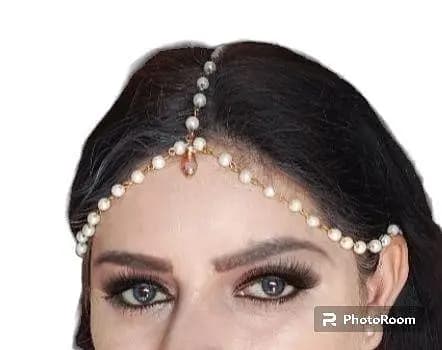 Handmade Pearl Head Chain and Matha Patti for Girls