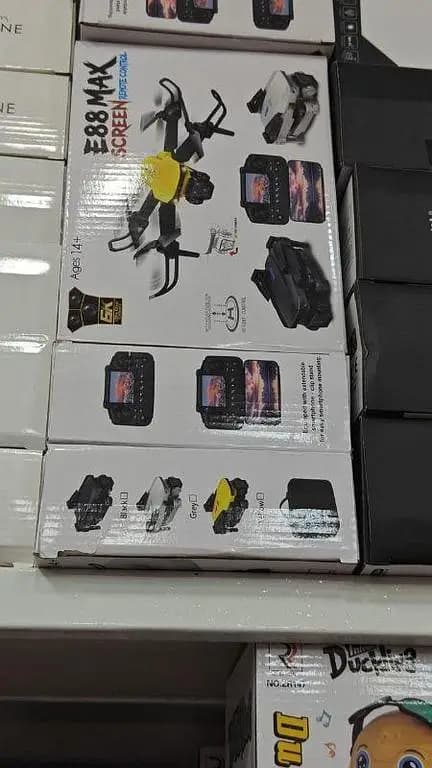 E88 Max Mini Drone 6K HD Dual Camera Intelligent Following UAV Dron Headless Mode Optical Flow Hover Professional FPV (Black E88)