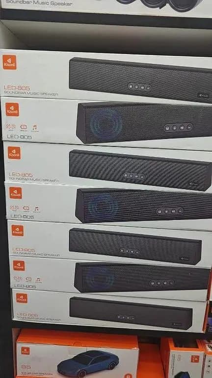 Kisonli LED-805 Wireless Speaker With High Quality Sound Soundbar for TV, Sound Bar | Bluetooth, AUX, Optical, USB | Compact Home Audio Speaker with 4 Modes | Small Sound Bar for TV/PC/Comput