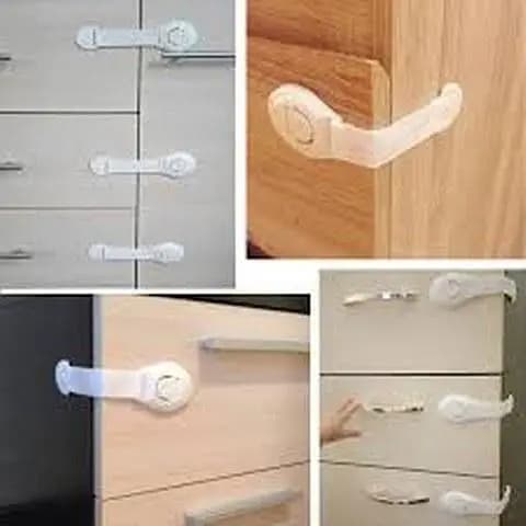 3-Piece Set of Child Safety Plastic Locks for Multiple Uses