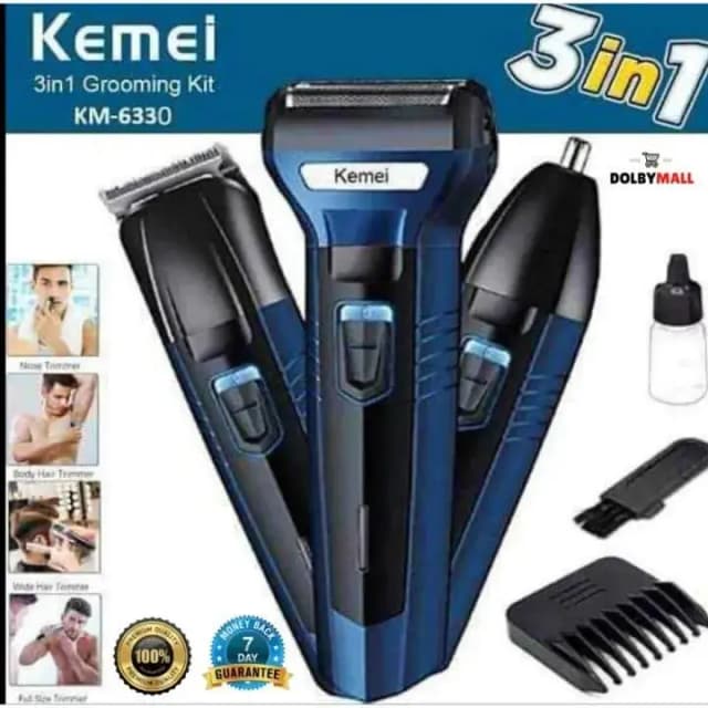 3-in-1 Rechargeable Hair Clipper, Shaver, and Trimmer for Men