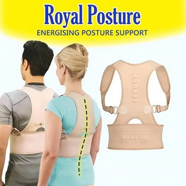 Royal Posture Corrector Back Support Brace with Adjustable Shoulder Belt for Neck and Back Pain Relief