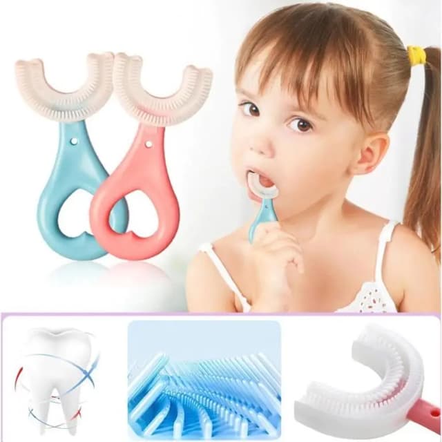 Baby Toothbrush Toddlers Teeth Cleaning Brush Kids U Shaped Toothbrush For Children Mouth Oral Cleaning Brush 360 Degrees U-Shaped Tooth Dental Training Toothbrushes Oral Care Portable Mouth 