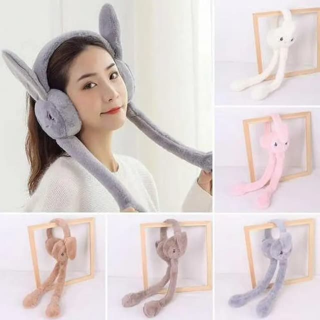 Premium Winter Bunny Ear Muffs with Built-In Sound