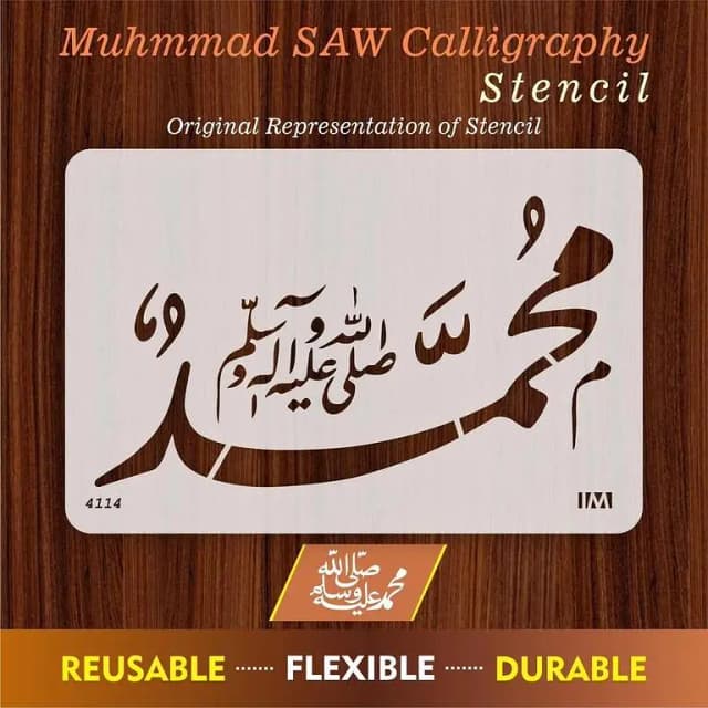 Calligraphy Reusable Stencil for Canvas and Wall Painting vd 4114