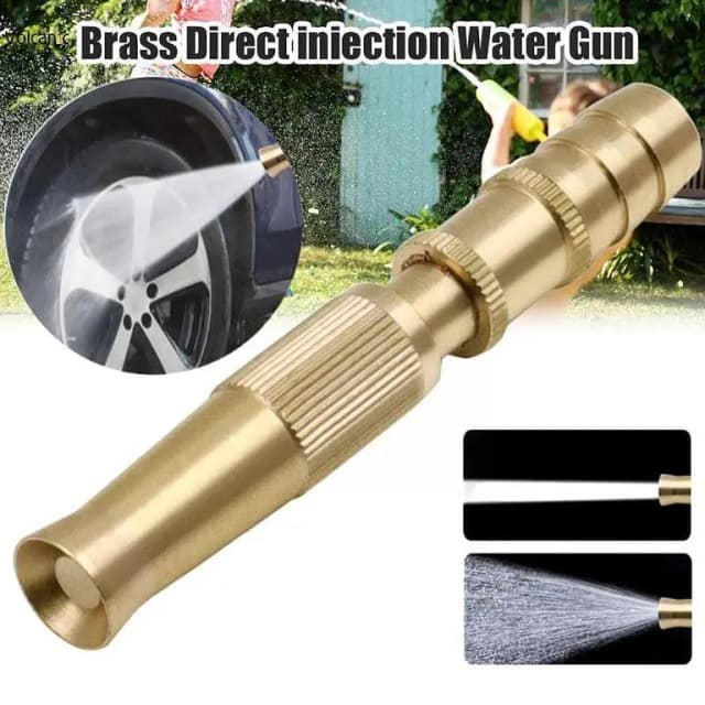 Adjustable Brass Hose Nozzle for Car Wash, Garden and Lawn Use