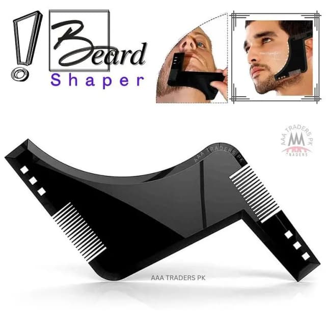 Double-Sided Beard Shaping Shaper with Comb for Line Up and Hair/Beard Grooming