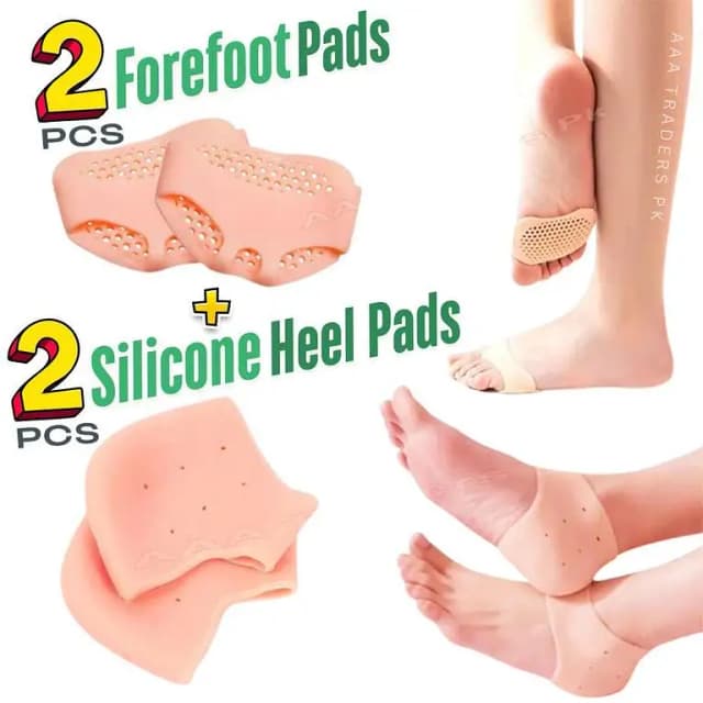4PCs Silicone Honeycomb Foot Pads and Moisturizing Heel Crack Socks Feet Skin Care , Heel Cups, Plantar Fasciitis Inserts, Breathable Heel Pads Cushion, Gel Heel Protectors for Men & Women, I