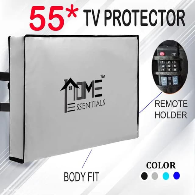 HOME ESSENTIALS LED TV Dust Cover – Durable TV Protector with Remote Holder | Dustproof & Easy-to-Clean Cover for Table Stand & Wall Mounted LED TVs – All Sizes 32" 39" 40" 42" 43" 49" 50" 55
