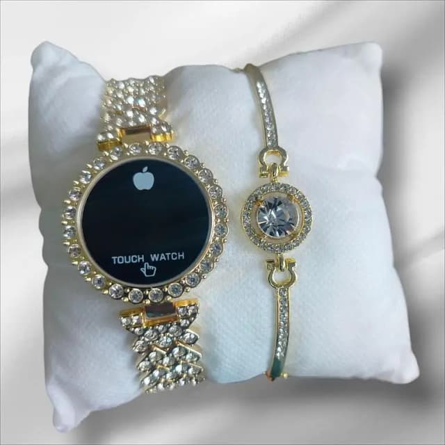 NEW FASHIONABLE STONE-TOUCH ROUND LADIES WATCH FOR WOMEN