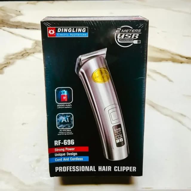Dingling RF-696 Professional LCD Hair Clipper – Rechargeable Cordless Barber Machine