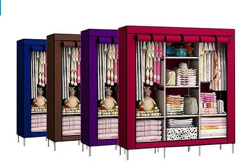 3 DOOR PORTABLE FOLDING WARDROBE CUPBOARD DIY HOME CLOSET 03020062817
