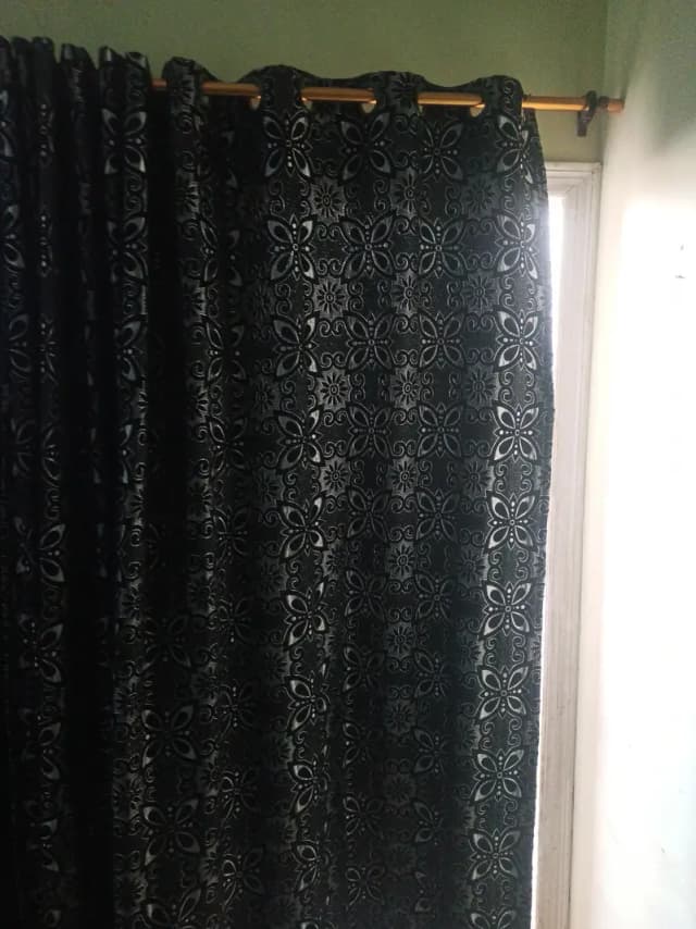 Grey and Black color Jacquard Fabric