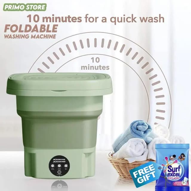Mini Portable Washing Machine – Foldable Washing Machine with Dryer – Baby Clothes Washer – Compact Washer for Kids Clothes – Travel & Dorm Use – Small Washing Machine with Dryer Function – E