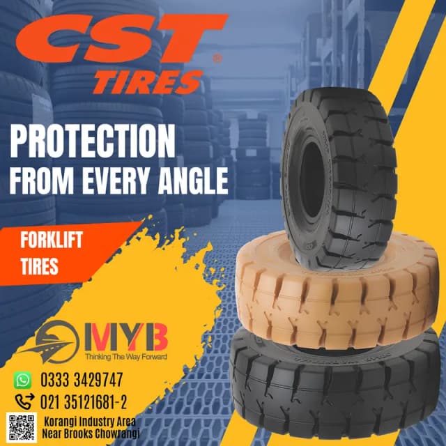 CST Solid Forklift Tires for Sale in Karachi | Best Price | MYB Trader