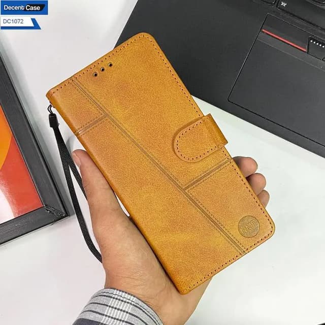 Xiaomi Poco C55 Book Cover in Light Brown - Megantic Flip Cover with Card Holder