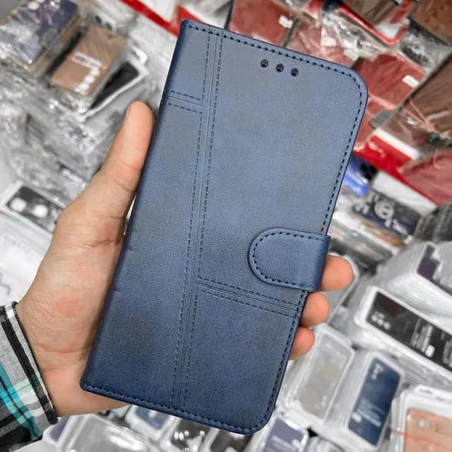 OnePlus 6T Blue Leather Flip Book Case with Card Holder