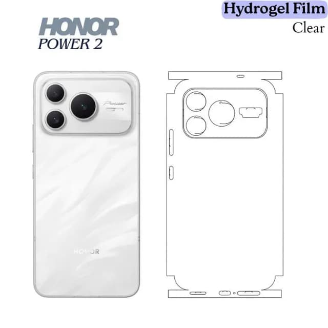 Honor Power 2 Clear Back Sheet | Transparent TPU Back Protector | Self-Healing Scratch Resistant | Ultra Thin Slim Fit | Case Friendly | Clear Hydrogel Film Back Cover