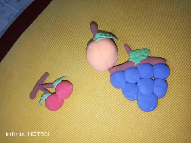 Homemade clay Fruits for kids.