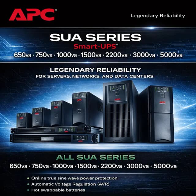 APC UPS 650VA, 750VA,1000VA,1500VA,2000VA,2.2KVA,3KVA,5KVA,6KVA,10KVA