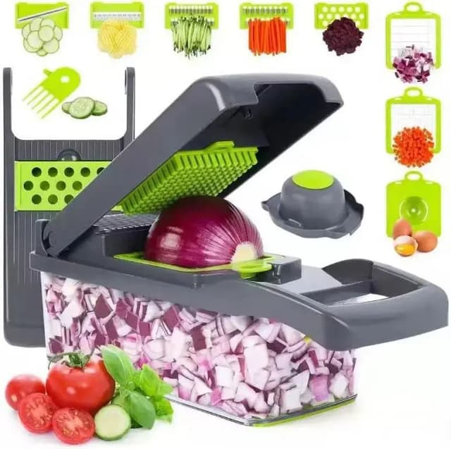 14 in 1 Multifunctional Food Vegetable Cutter Kitchen Portable Manual Vegetable Onion Chopper Set