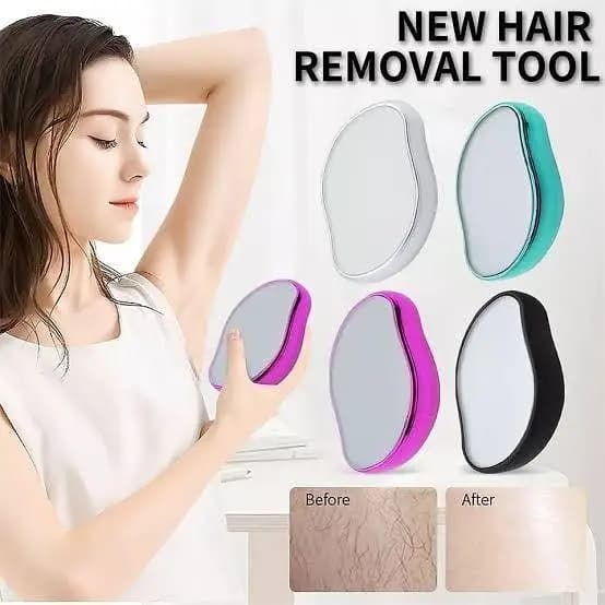 Reusable Crystal Hair Eraser, Bleame Painless Crystal Hair Remover for Women Men Arms Legs Back, Soft Smooth Silky Skin, Magic Crystal Hair Remover & Skin Exfoliator Tool for Body Any Part