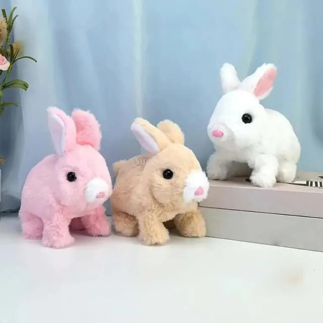 Cute Walking Bunny Rabit Toy with Squeaky Sounds- Cells Operated